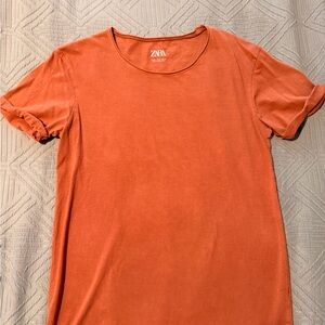 Zara Terracotta Short Sleeve Crewneck Tee